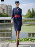 SIW Siwen Media 051 China Eastern Airlines uniform, cap, scarf, skirt, four pieces set - Siqi(26)